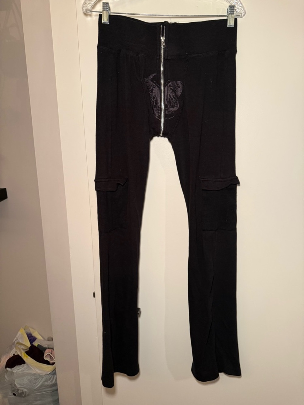 Tord Robes Black Cargo Zip Front Pants